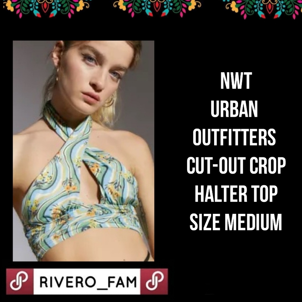 NWT | URBAN OUTFITTERS | CUT-OUT CROP HALTER TOP | SIZE MEDIUM